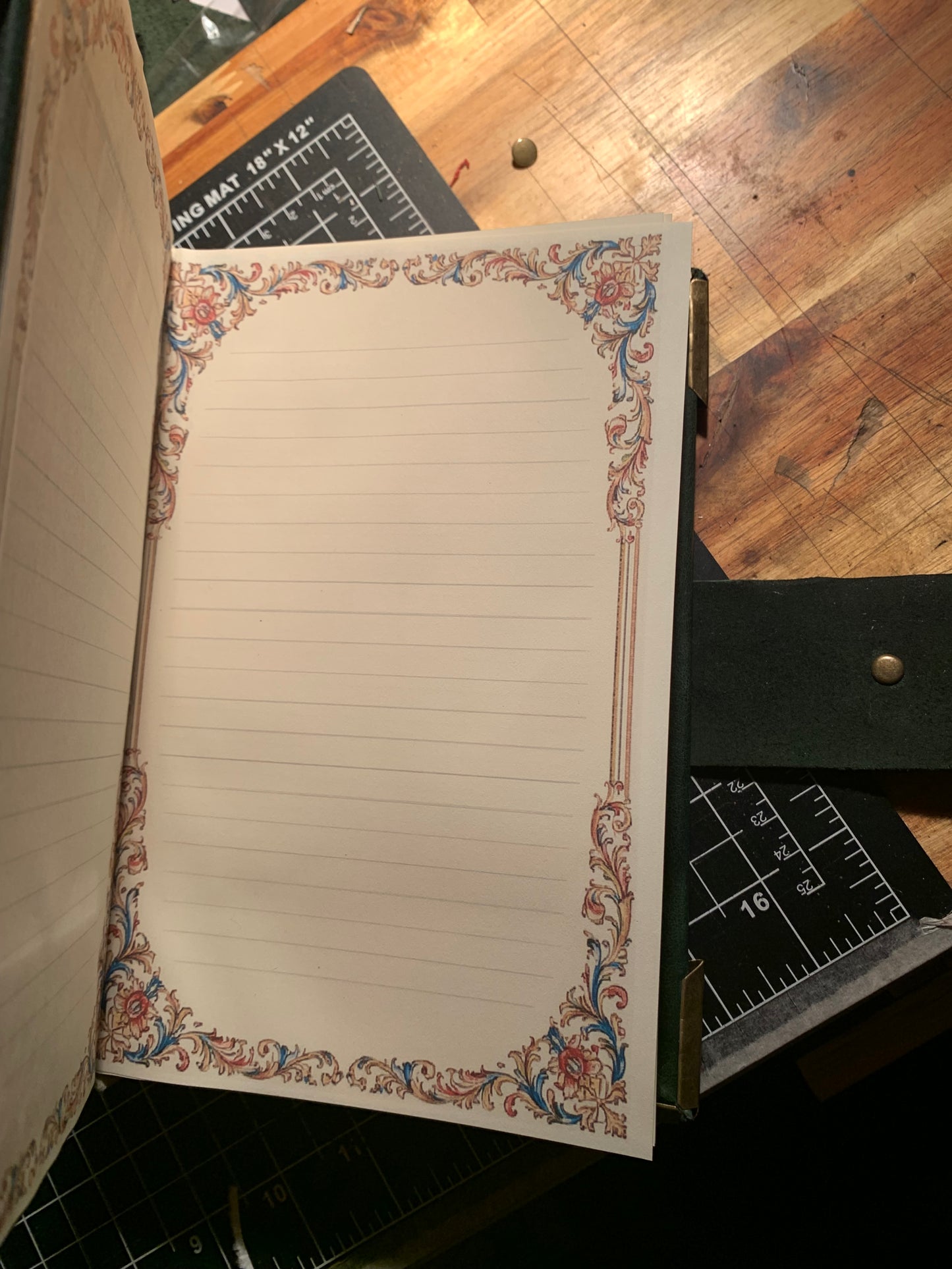 Celtic Grimoire/Prayer Journal with praying hands symbol 384 pgs soft eggshell white paper.