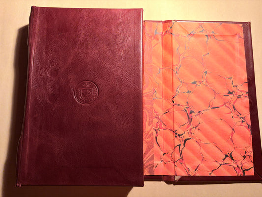 Wine red nat. Leather trifold journal 400pages