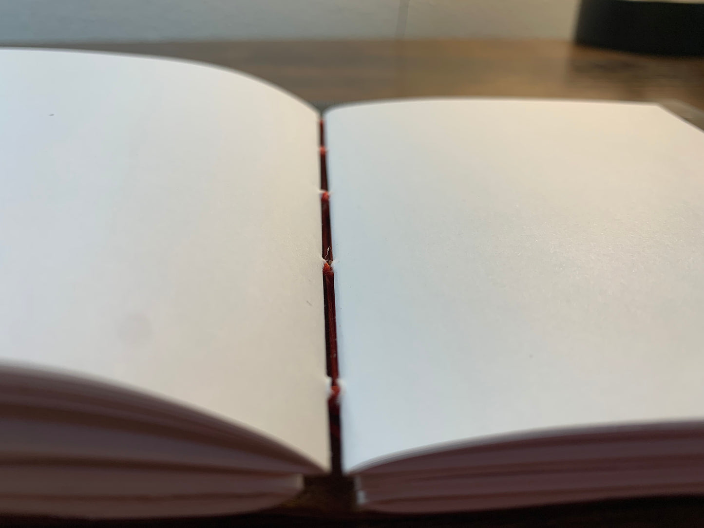 Simple Buffalo Leather travel journal red thread - Now on display at the Ferry County Food Co-op in Republic, WA!
