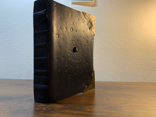 Galaxy themed Vintage style leather journal 160 pages - Now on display at the Ferry County Food Co-op in Republic, WA!