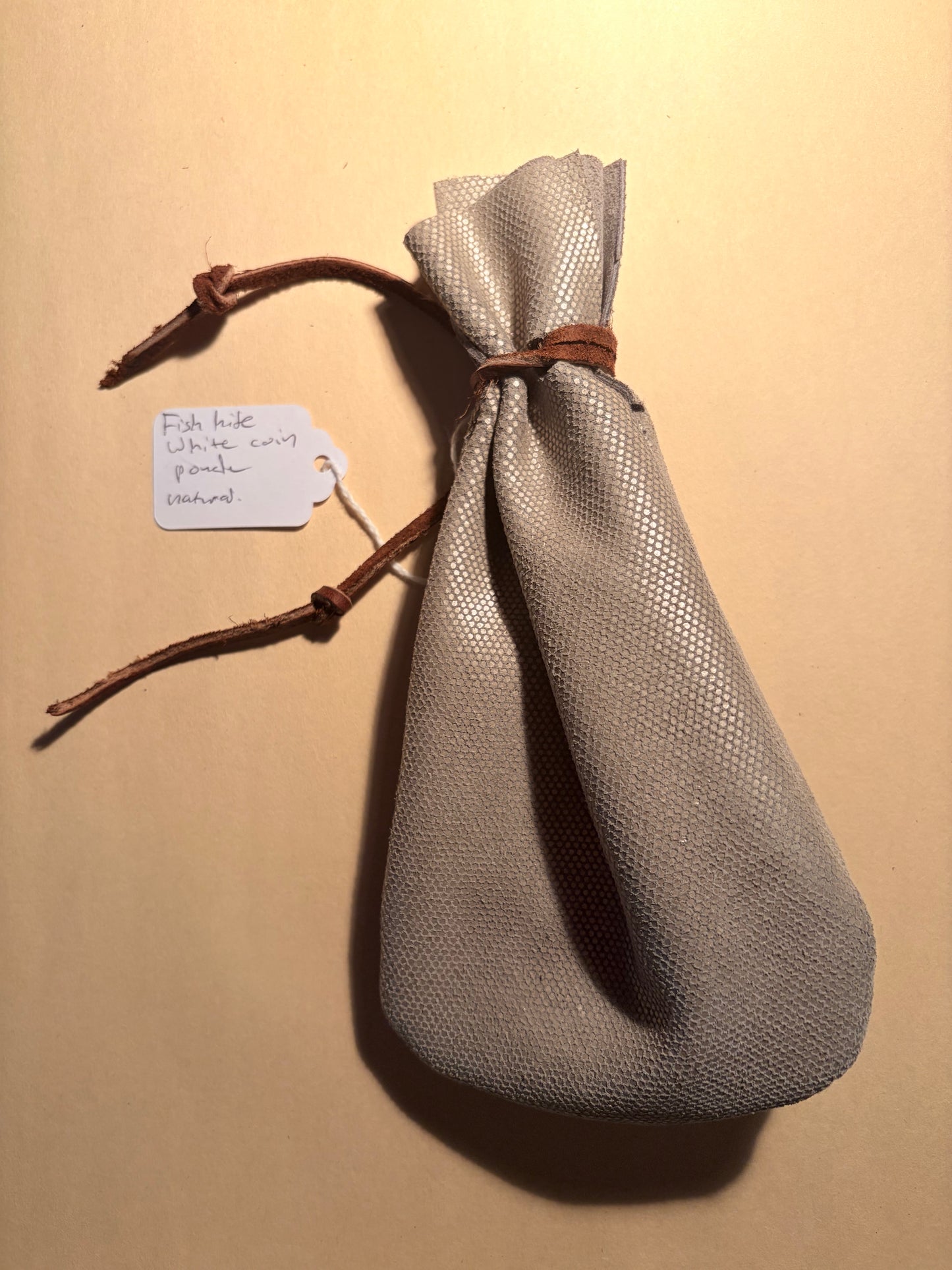 Nat. Fish Scale Leather Hide Coin Pouch