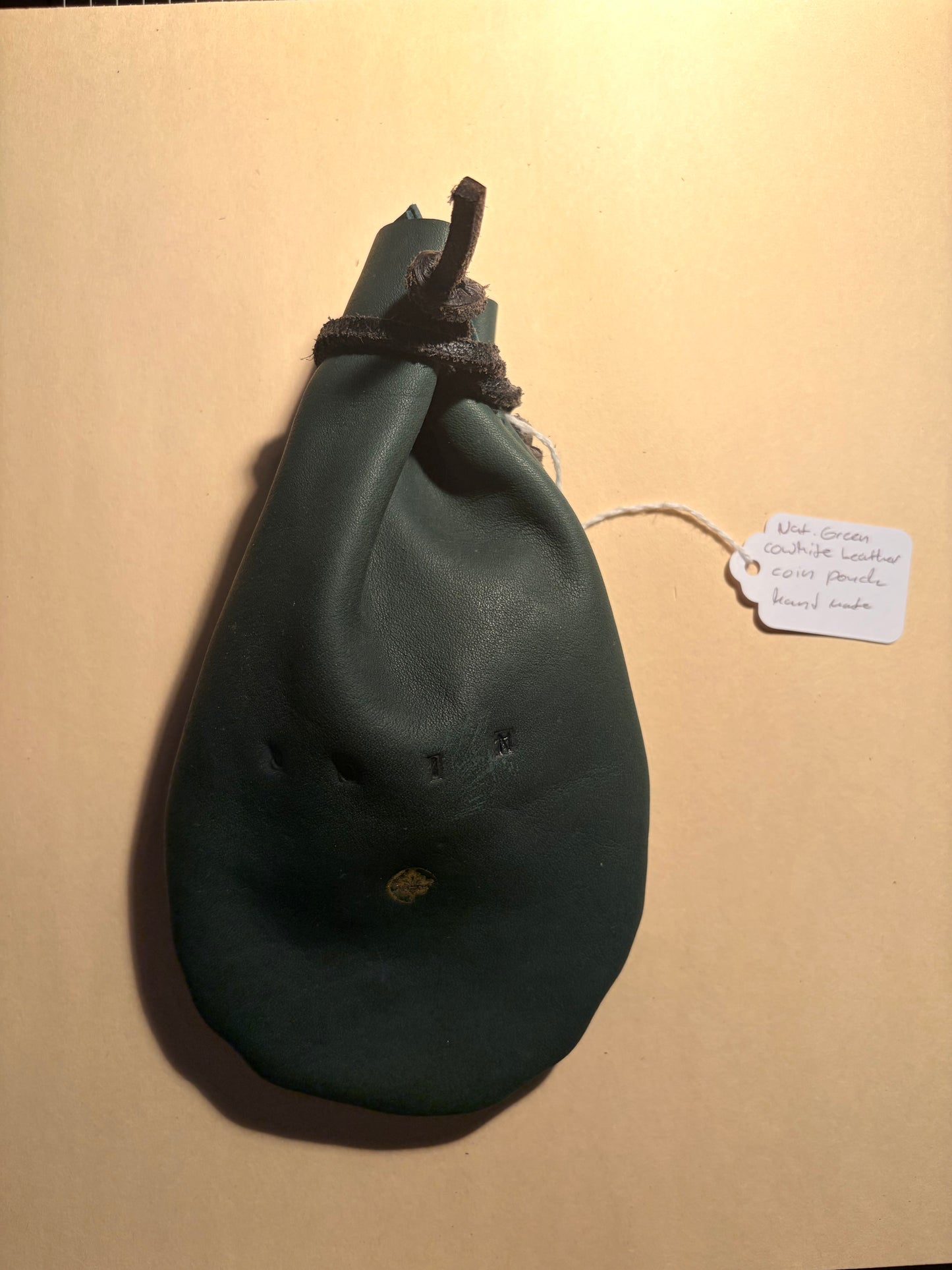 Natural green Cowhide Leather Coin Pouch
