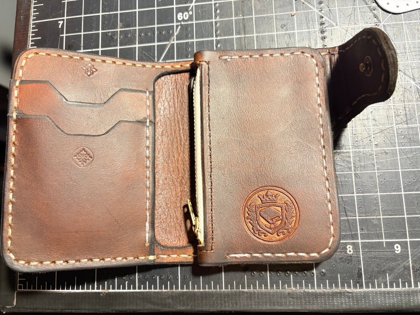 Hand made Vintage snap closure bi-fold Wallet