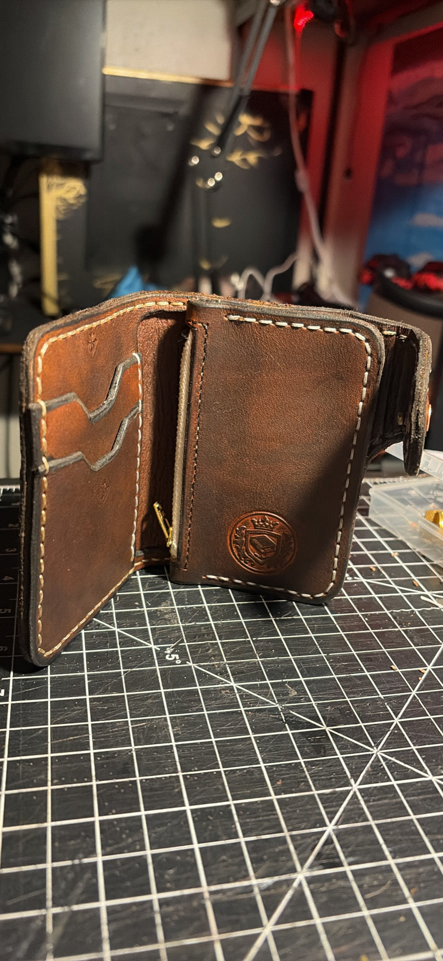 Hand made Vintage snap closure bi-fold Wallet