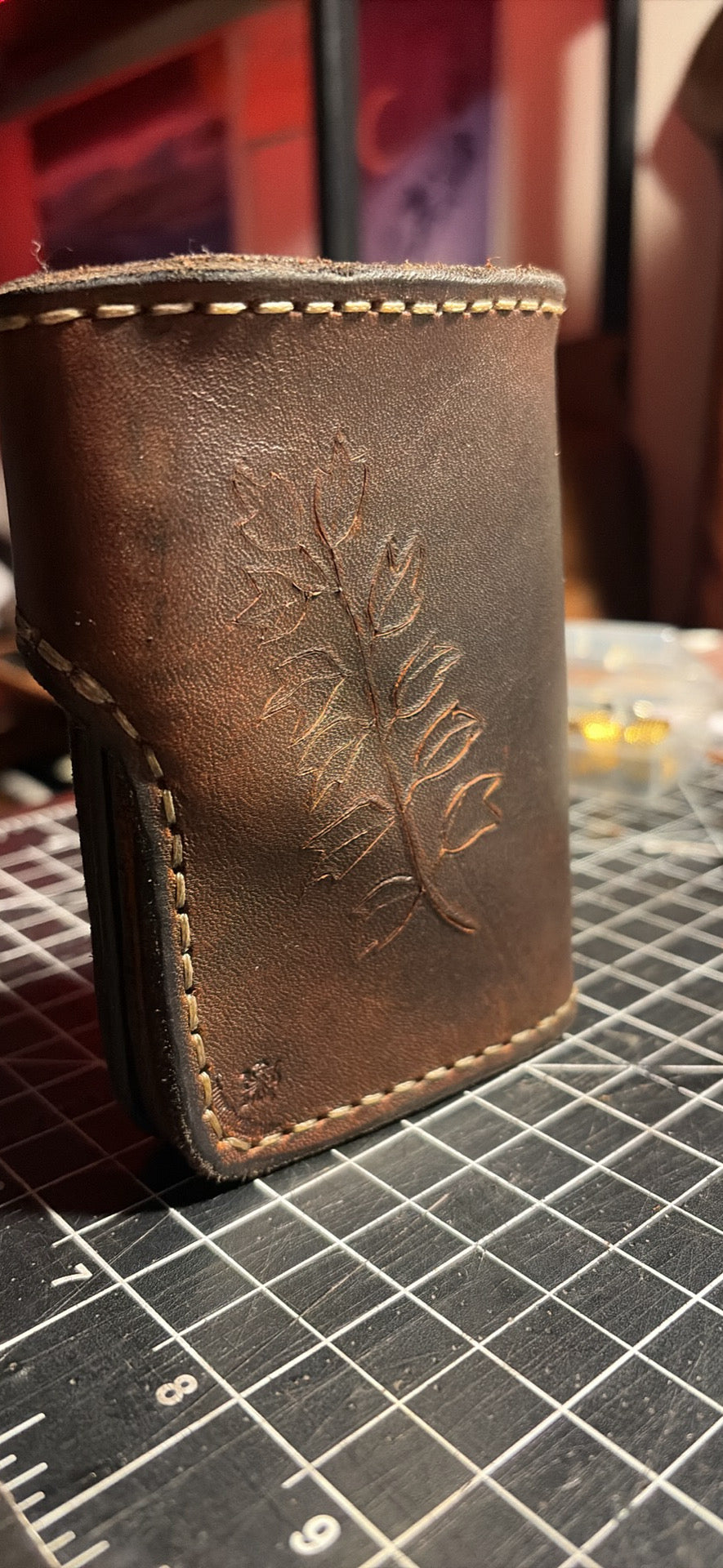 Hand made Vintage snap closure bi-fold Wallet