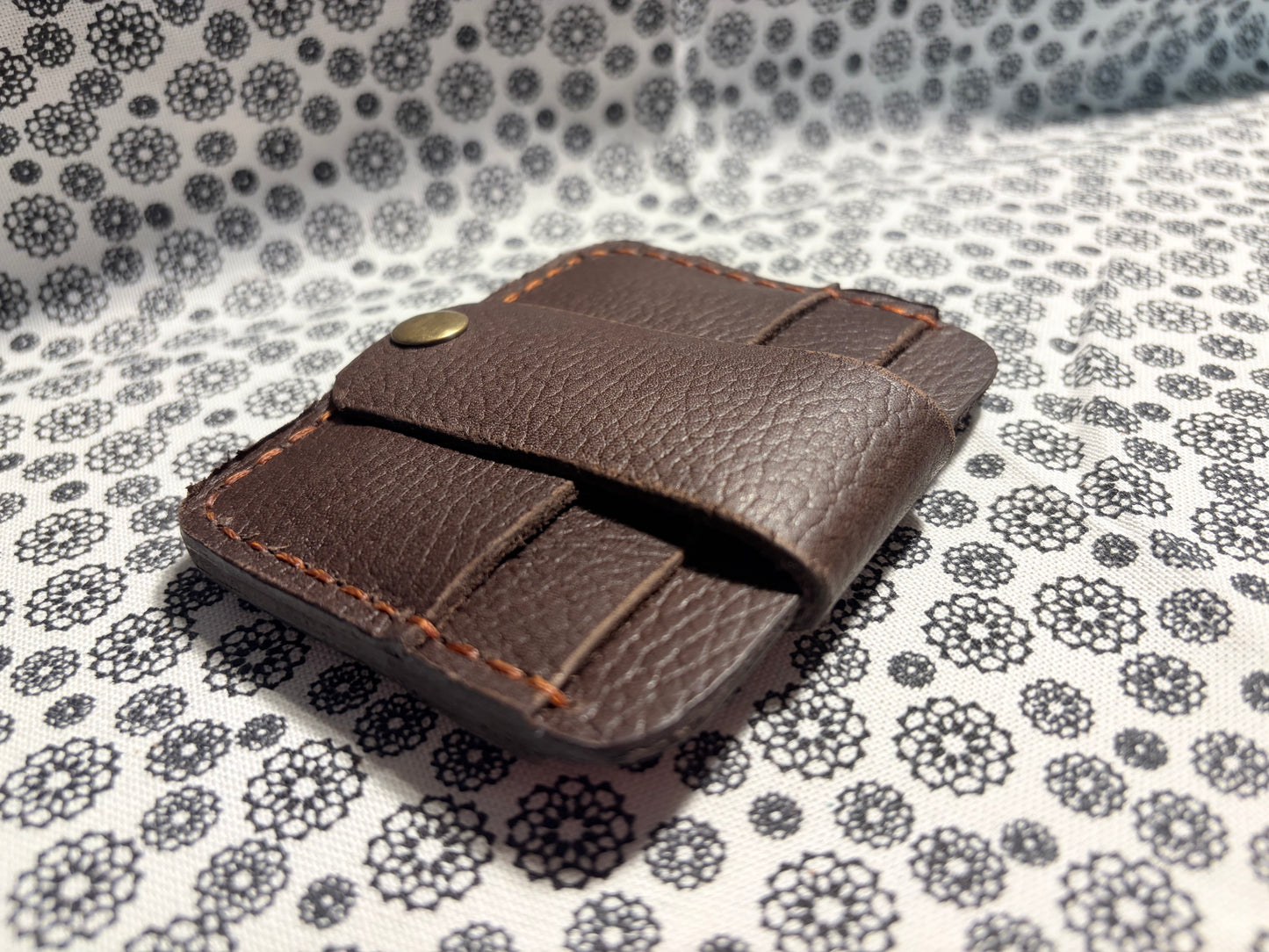 Hand made 5 sleeve leather card wallet