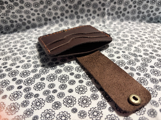 Hand made 5 sleeve leather card wallet