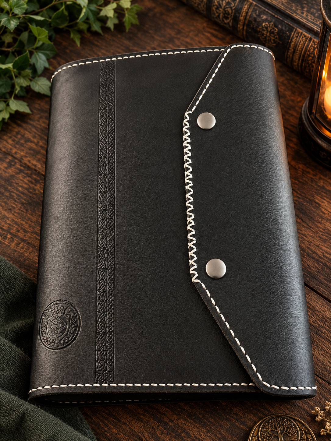 Notebook/Sketchbook cover - handmade with Celtic knot designs hand embossed