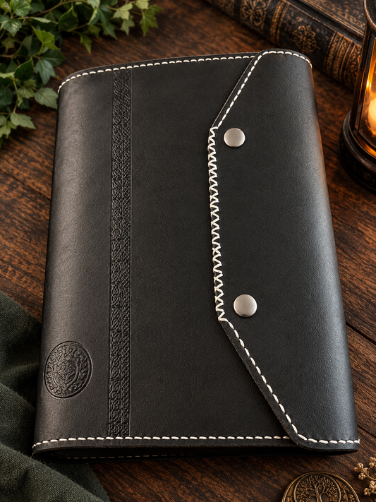 Notebook/Sketchbook cover - handmade with Celtic knot designs hand embossed