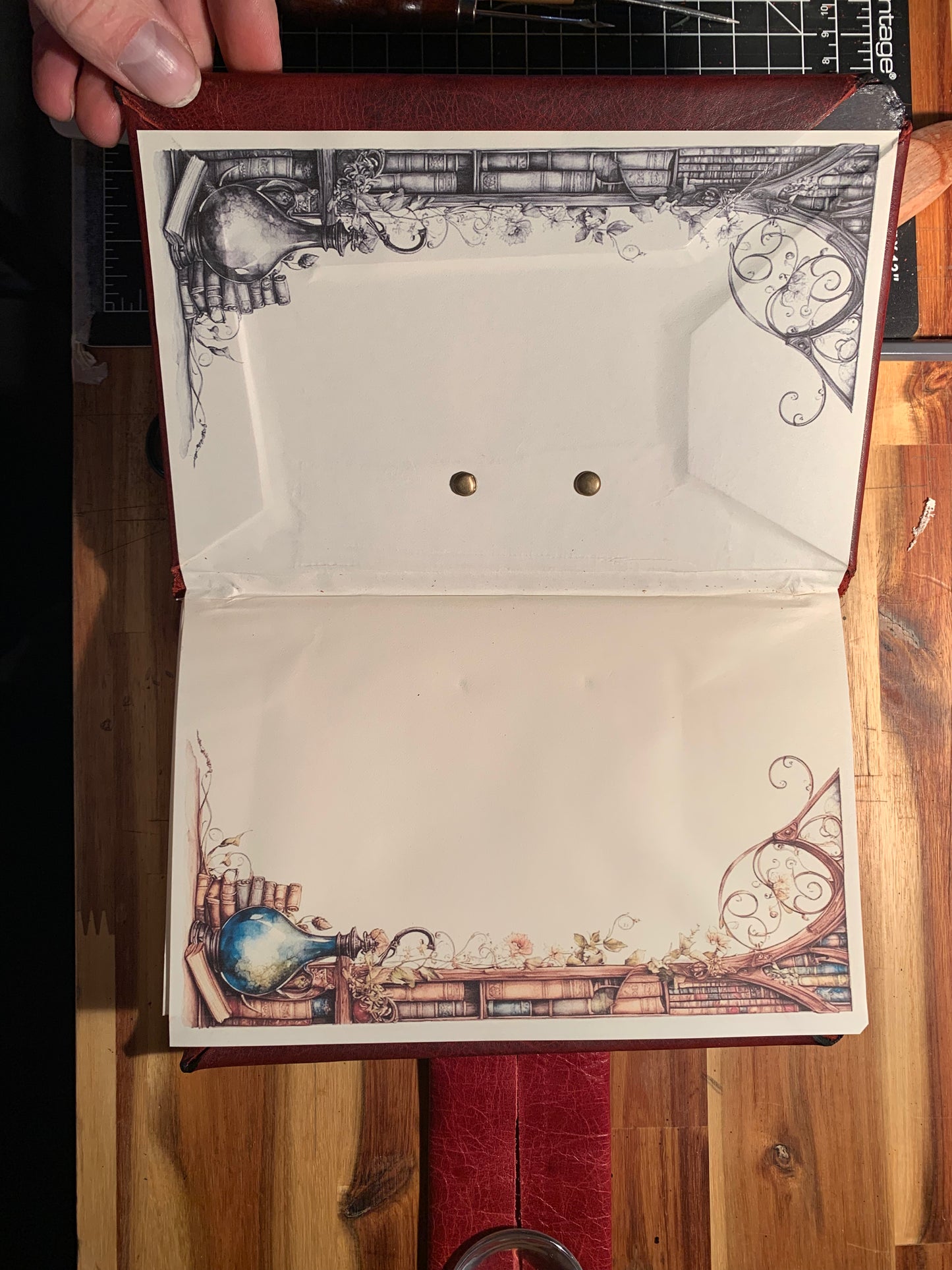 Oxblood 400 pg Grimoire style journal with clasp