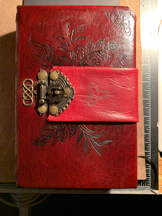 Oxblood 400 pg Grimoire style journal with clasp