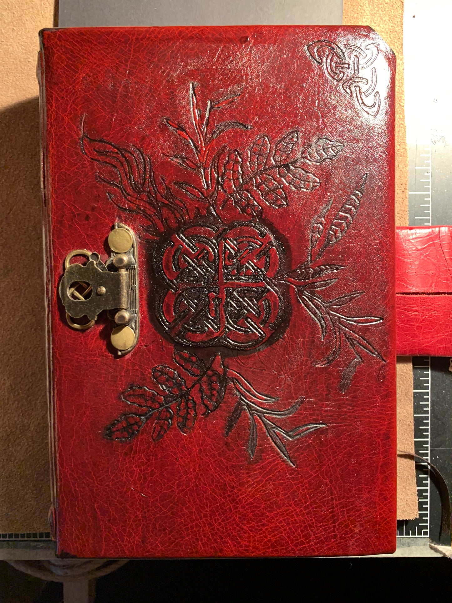 Oxblood 400 pg Grimoire style journal with clasp